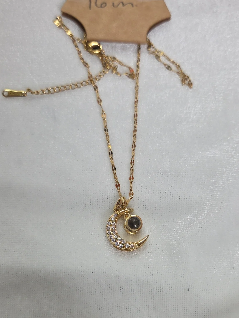 Women's Gold Tone Stainless Steel Moon Celestial Lip Chain Necklace Pendant New